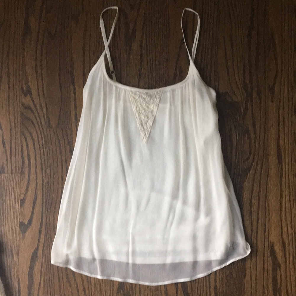 Cream silk 2 layer camisole